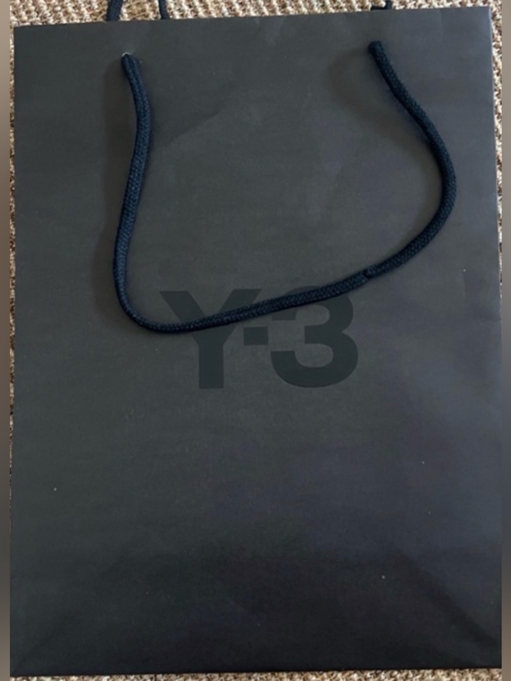 Y-3 Black Paper Shopping Bag with Rope Handles